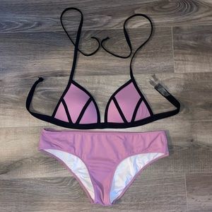 VICTORIAS SECRET PINK: purple/pink bikini, size M top, L bottoms (fit like M)